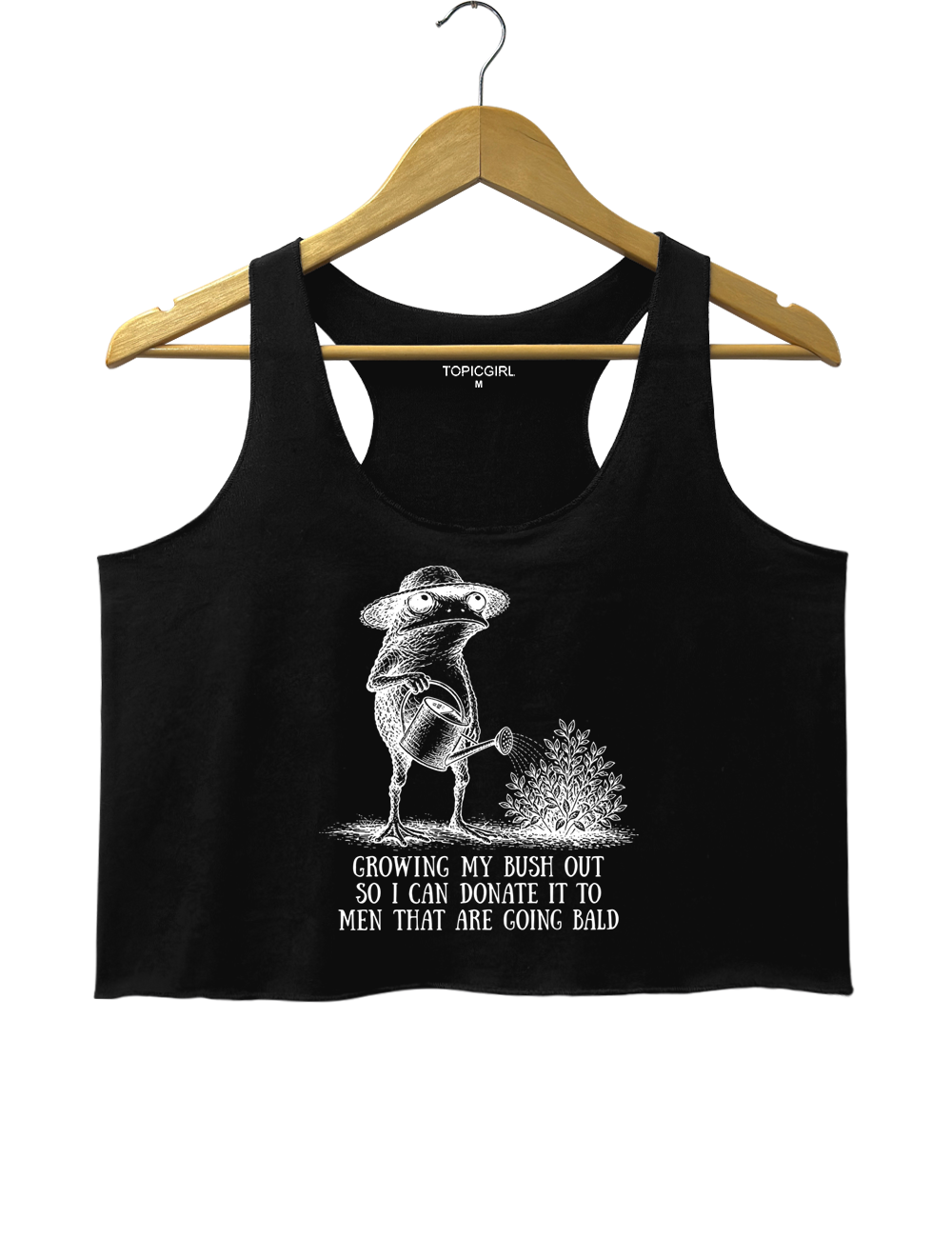 Growing My Bush Out Funny Womens Crop Tank Top