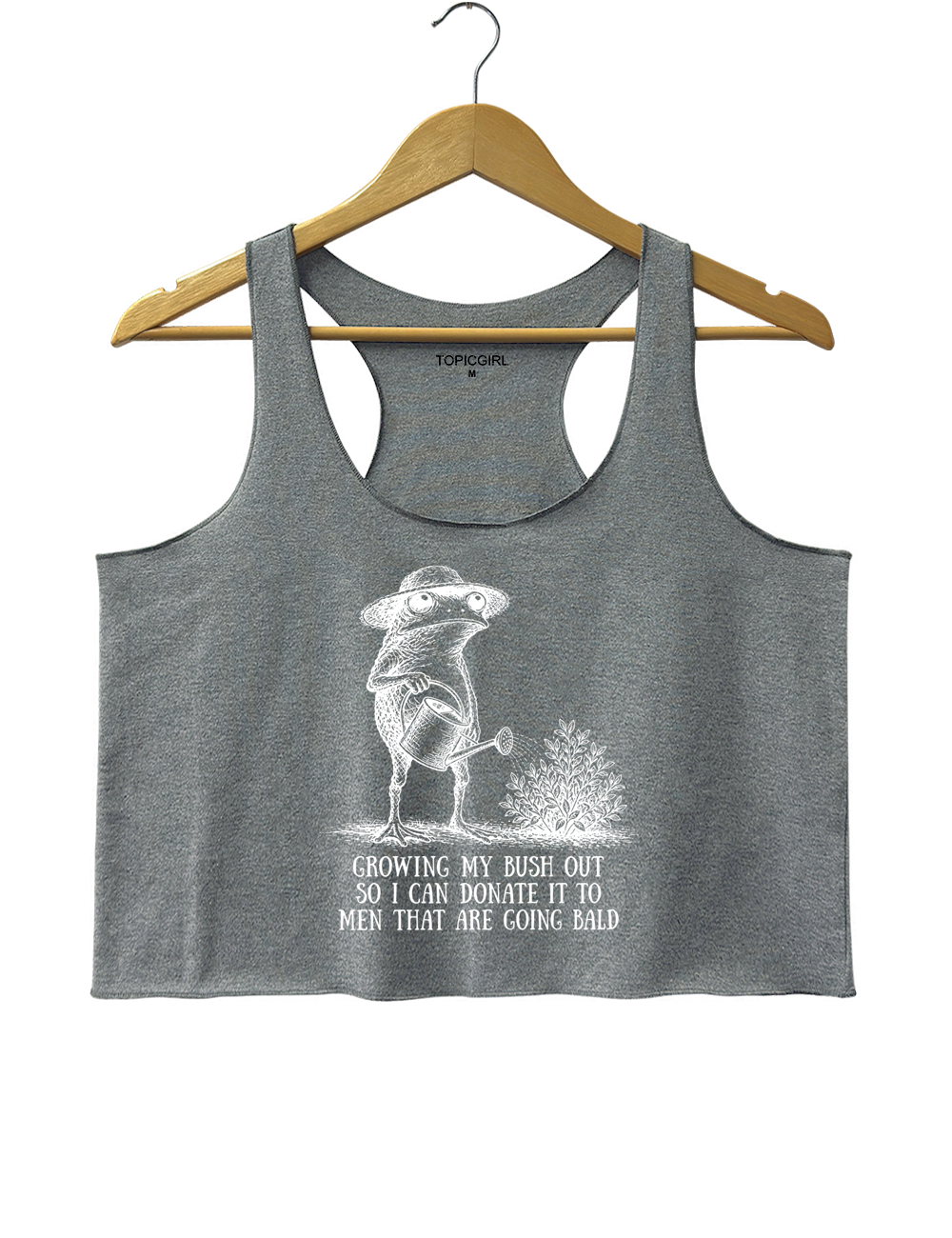 Growing My Bush Out Funny Womens Crop Tank Top