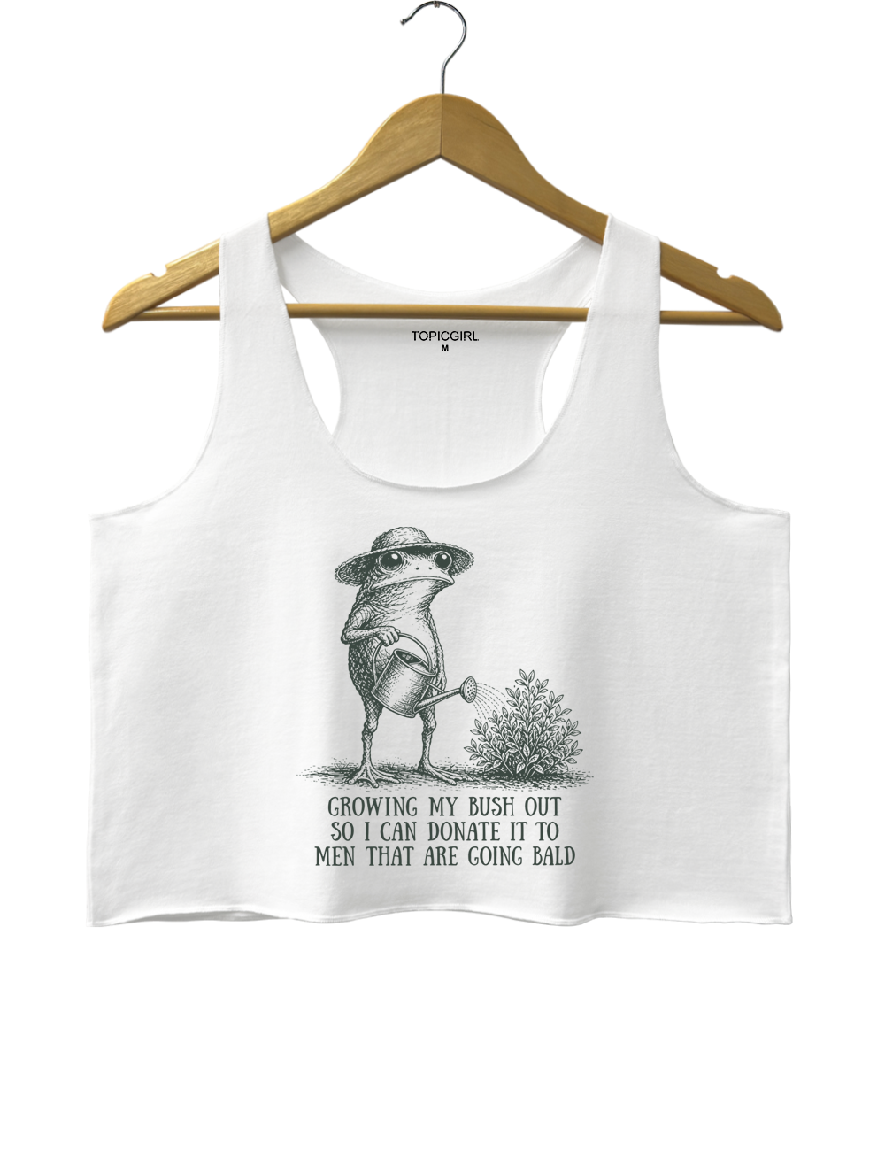 Growing My Bush Out Funny Womens Crop Tank Top