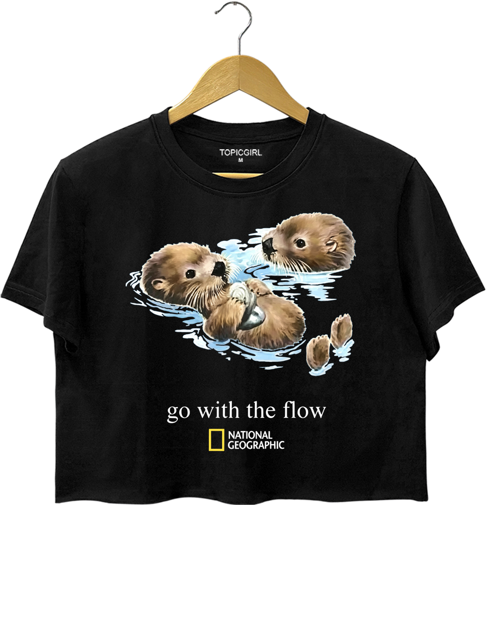 National Geographic Otter Go With The Flow Crop Top