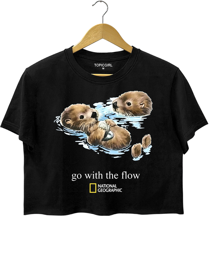 National Geographic Otter Go With The Flow Crop Top