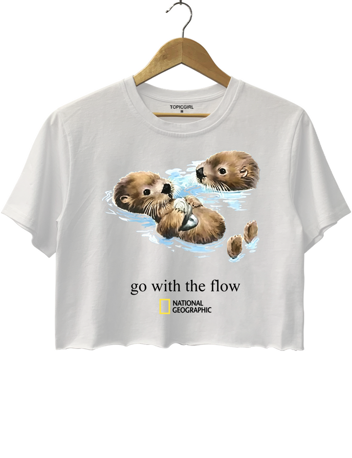 National Geographic Otter Go With The Flow Crop Top