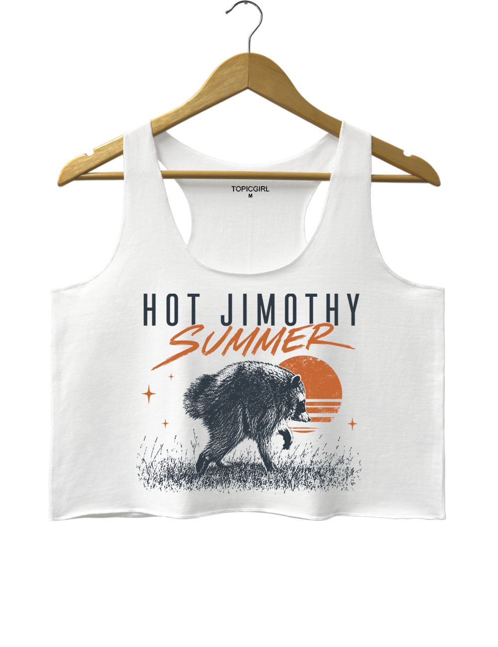 Hot Jimothy Summer Raccoon Crop Tank Top
