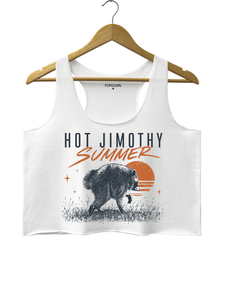 Hot Jimothy Summer Raccoon Crop Tank Top