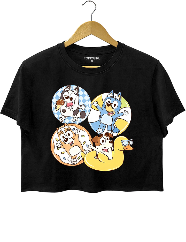 Blue Dog Sisters Summer Pool Crop Top