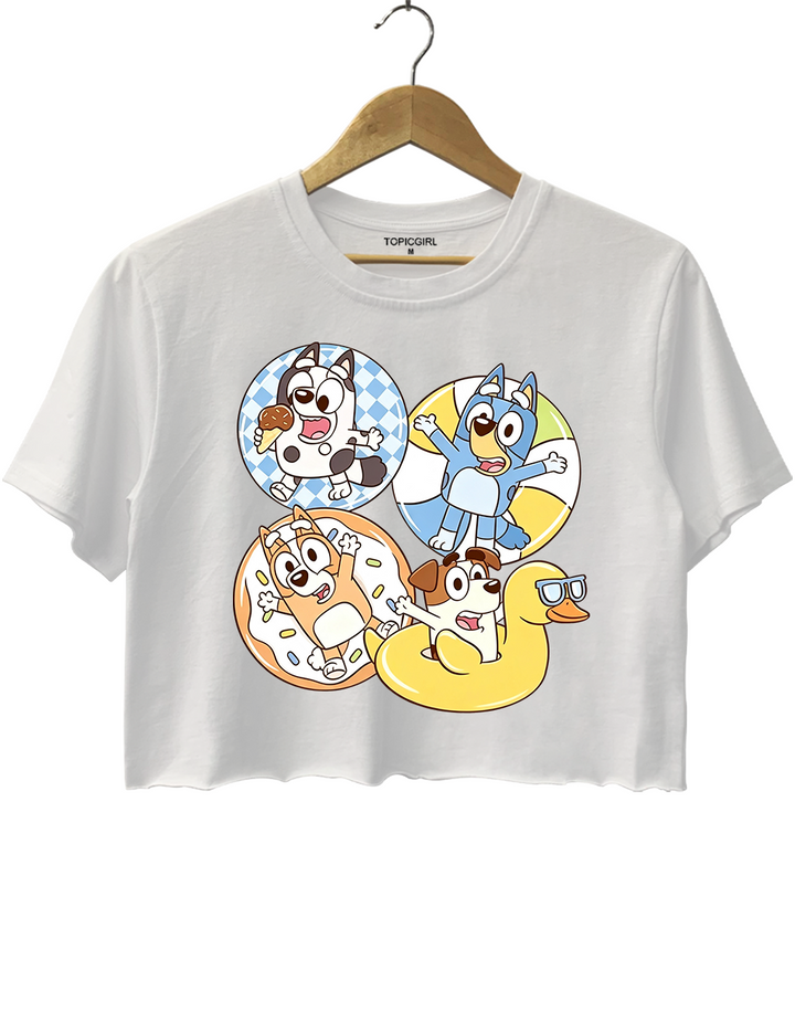 Blue Dog Sisters Summer Pool Crop Top