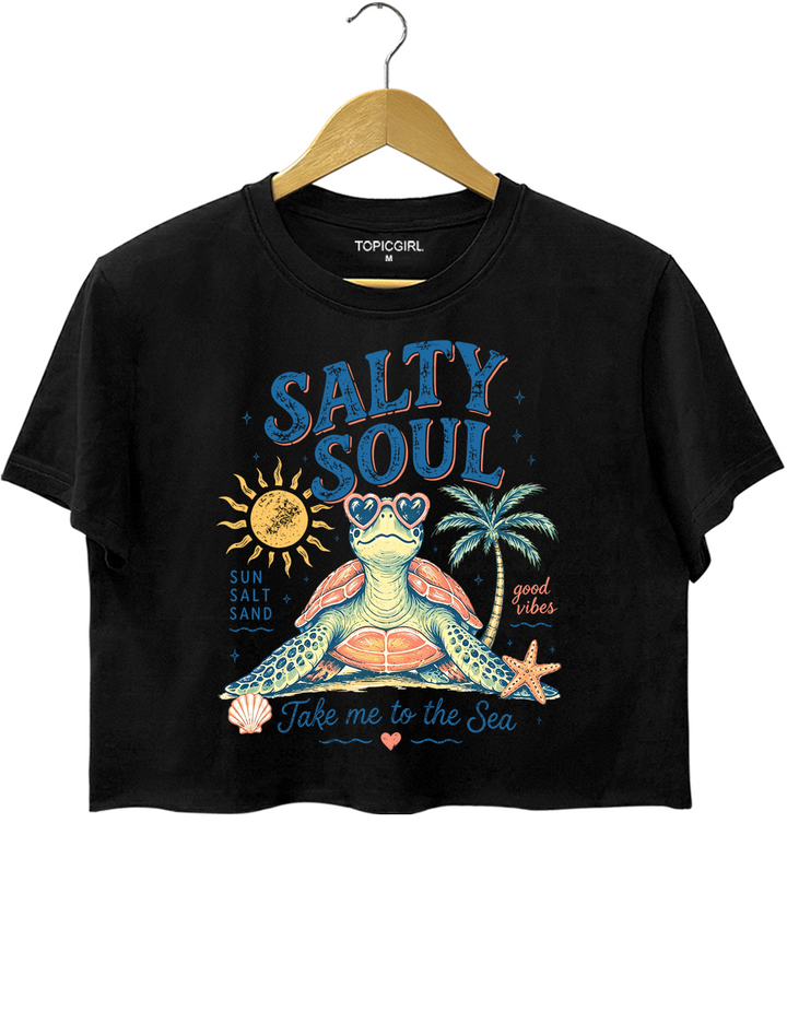 Salty Soul Sea Turtle Crop Top