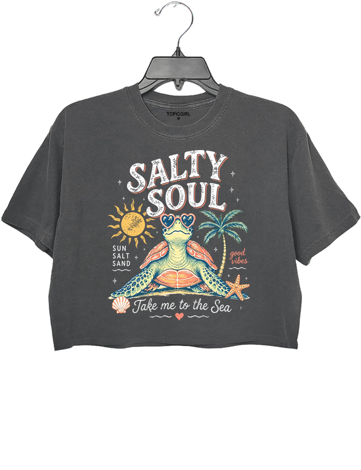Salty Soul Sea Turtle Crop Top