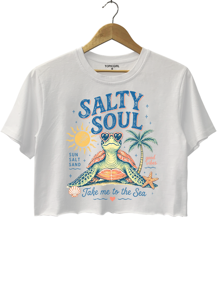 Salty Soul Sea Turtle Crop Top