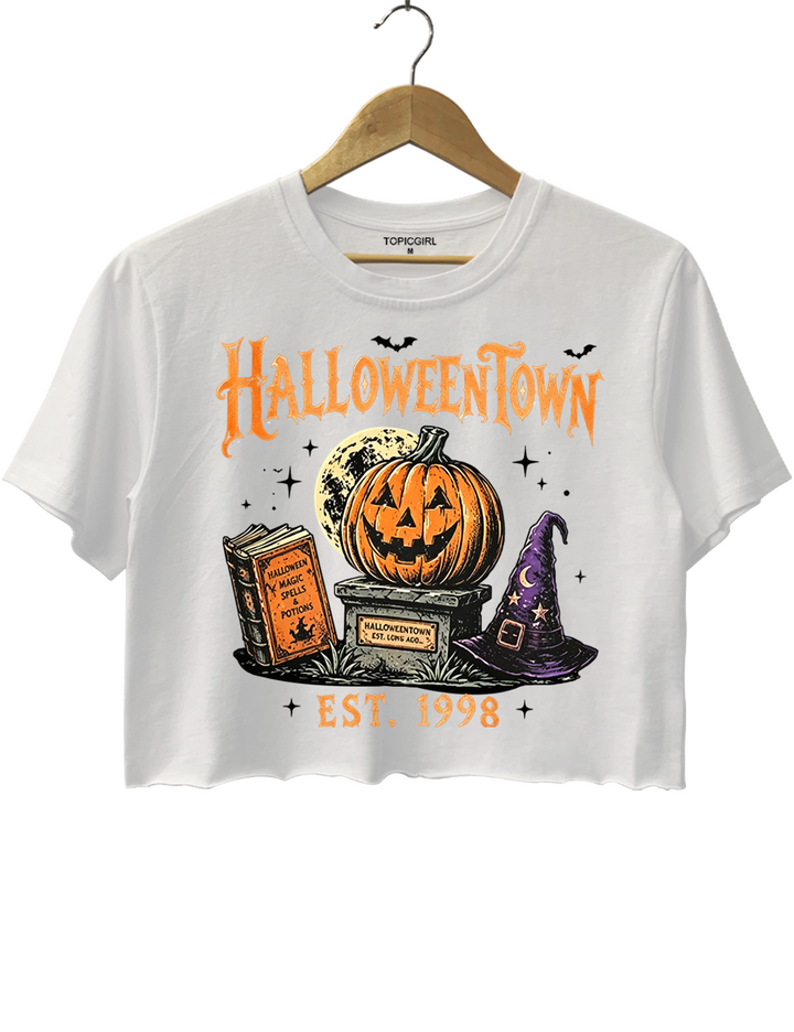 Vintage Halloween Spooky Season Crop Top