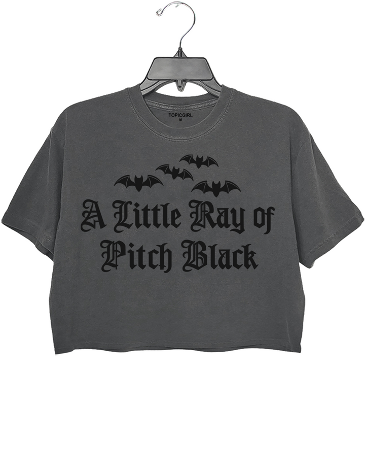 A Little Ray Of Pitch Black Gothic Halloween Crop Top