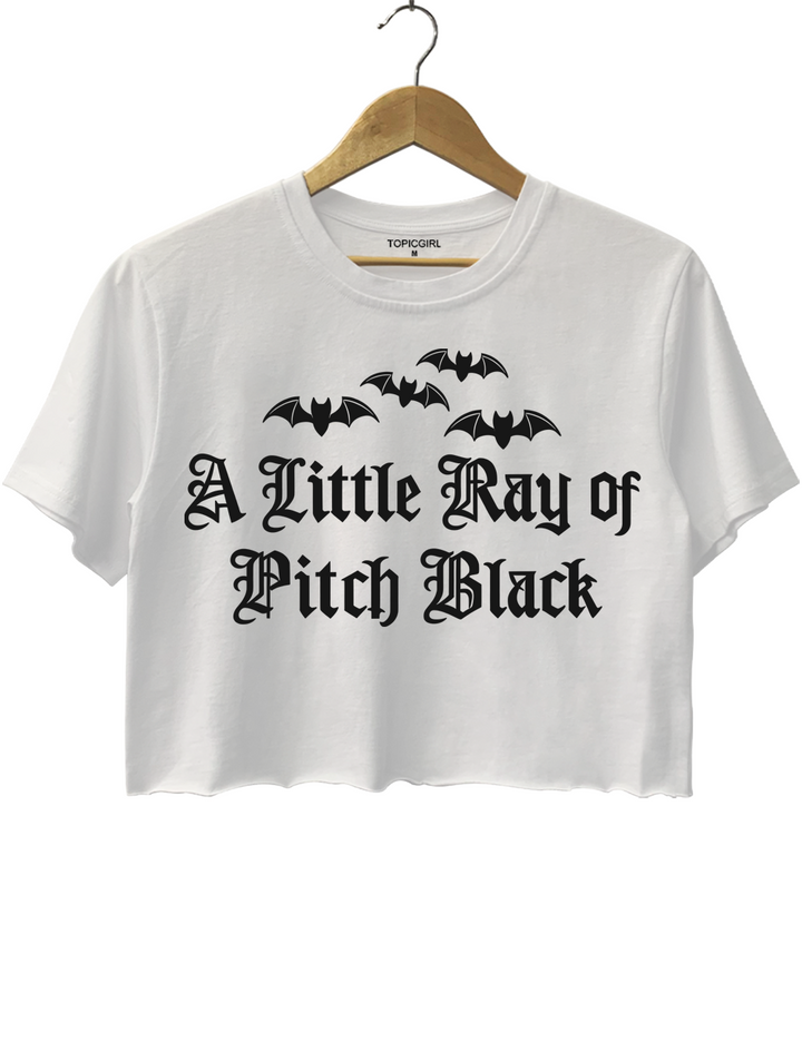 A Little Ray Of Pitch Black Gothic Halloween Crop Top
