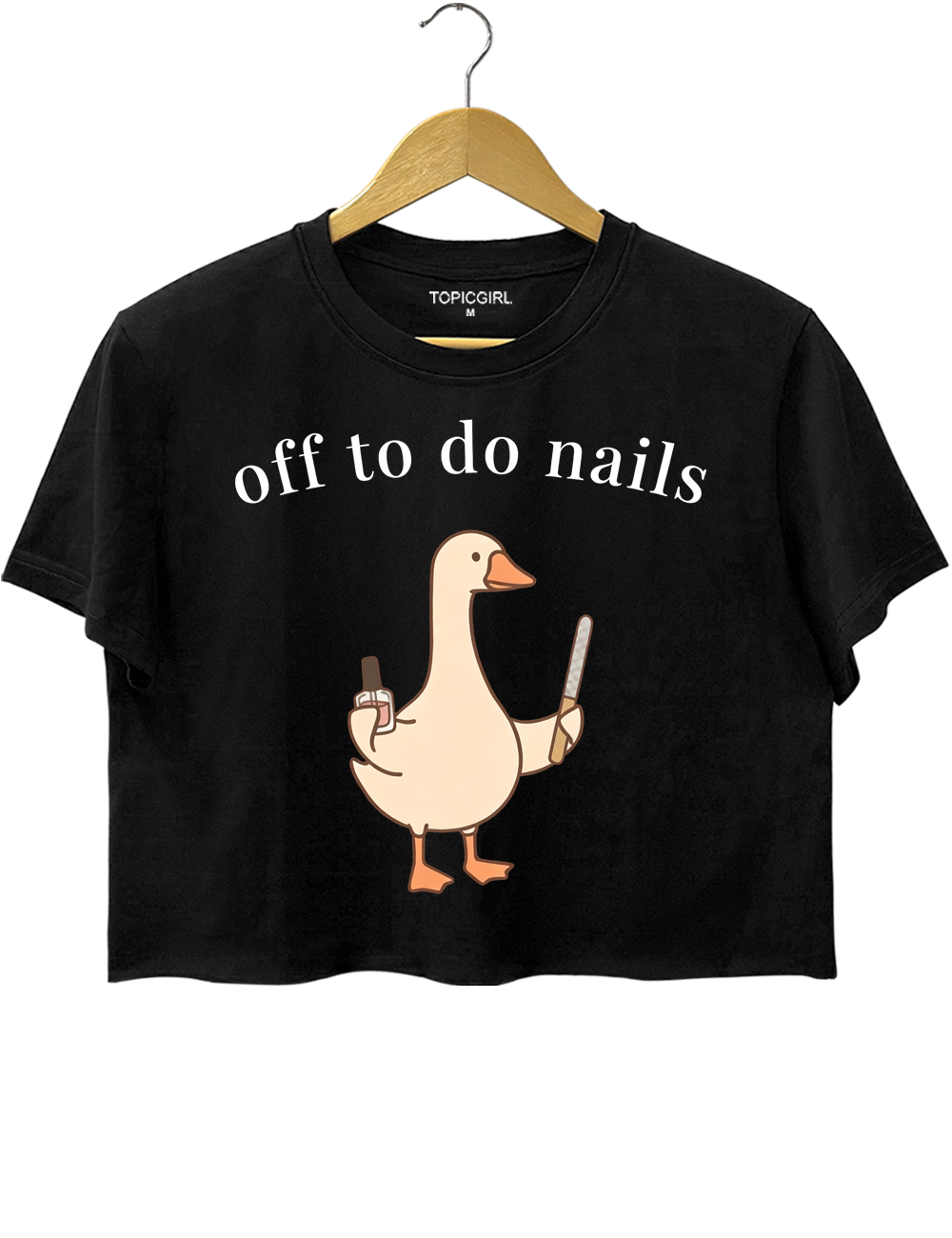 Funny Nail Tech Goose Crop Top