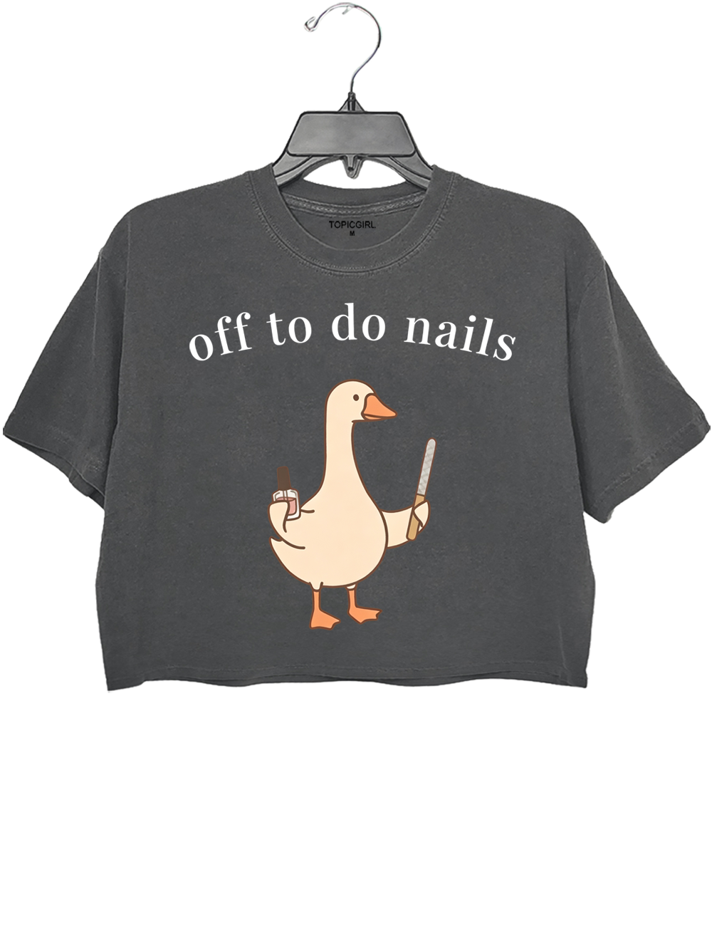 Funny Nail Tech Goose Crop Top