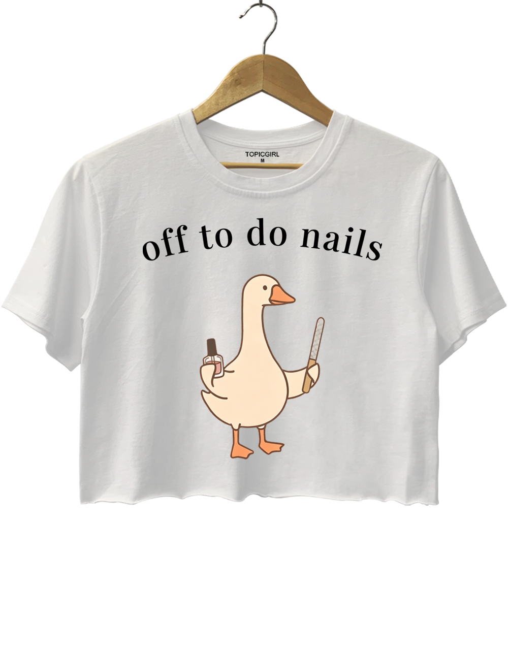 Funny Nail Tech Goose Crop Top