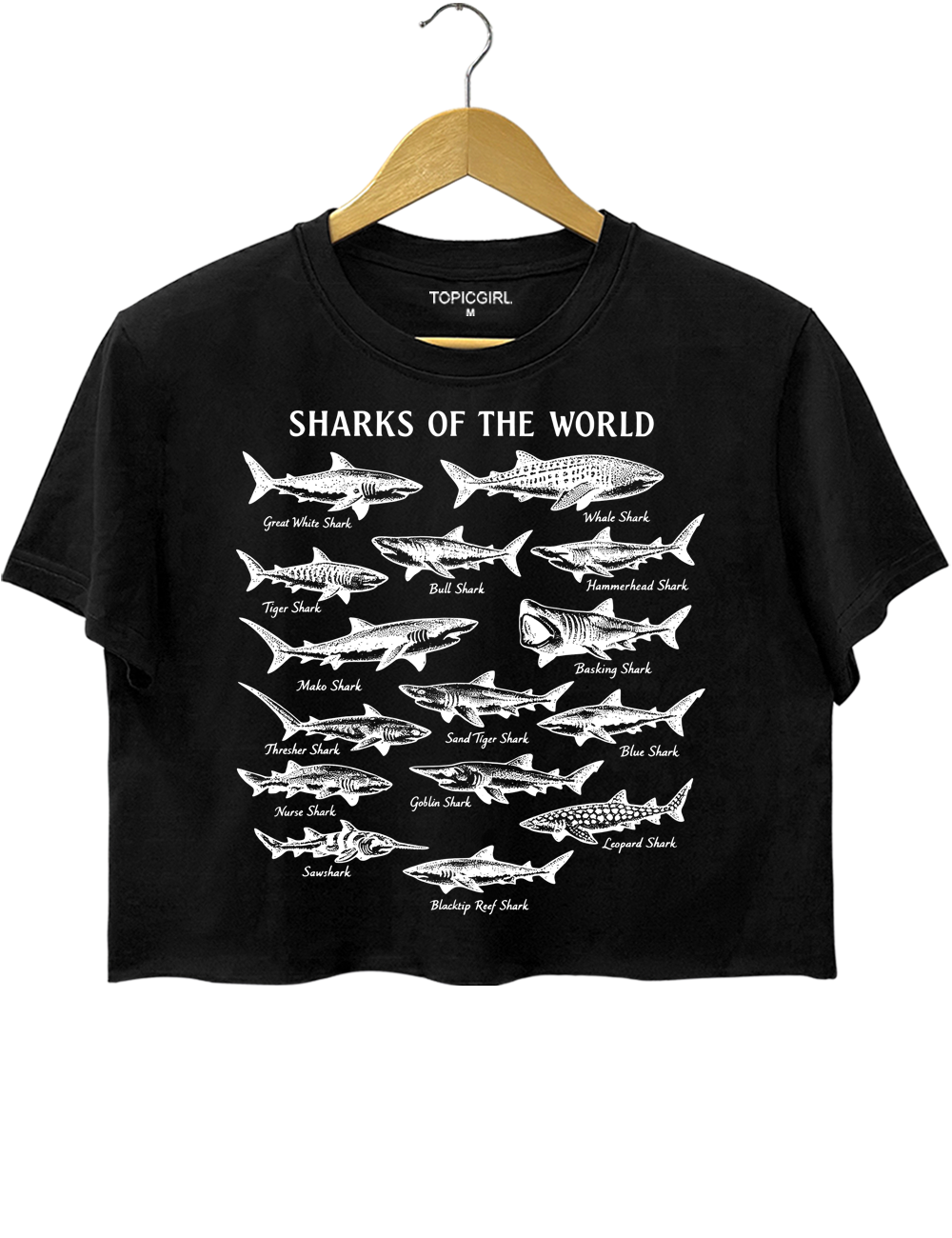 Vintage Sharks Of The World Crop Top