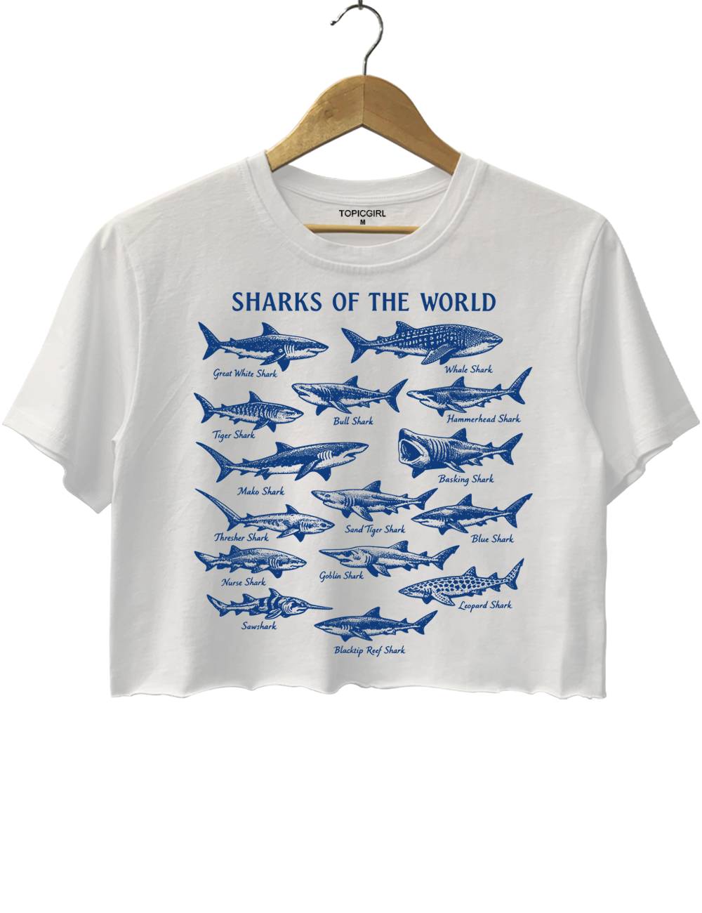 Vintage Sharks Of The World Crop Top