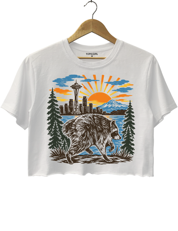 Trendy Raccoon Meme Jimothy Crop Top