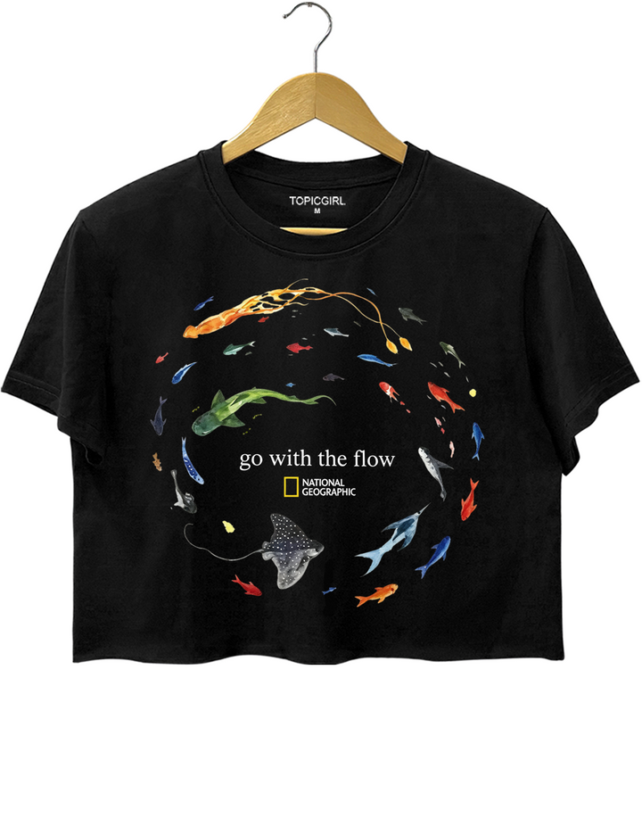 Marine Animals Go With The Flow Crop Top
