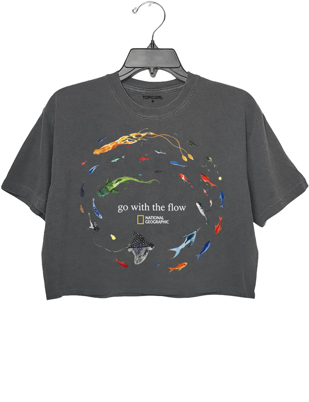 Marine Animals Go With The Flow Crop Top