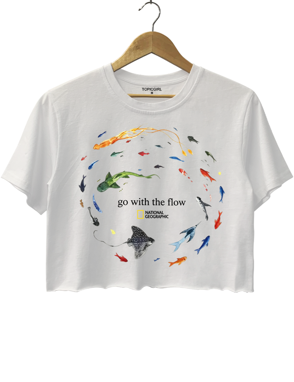 Marine Animals Go With The Flow Crop Top