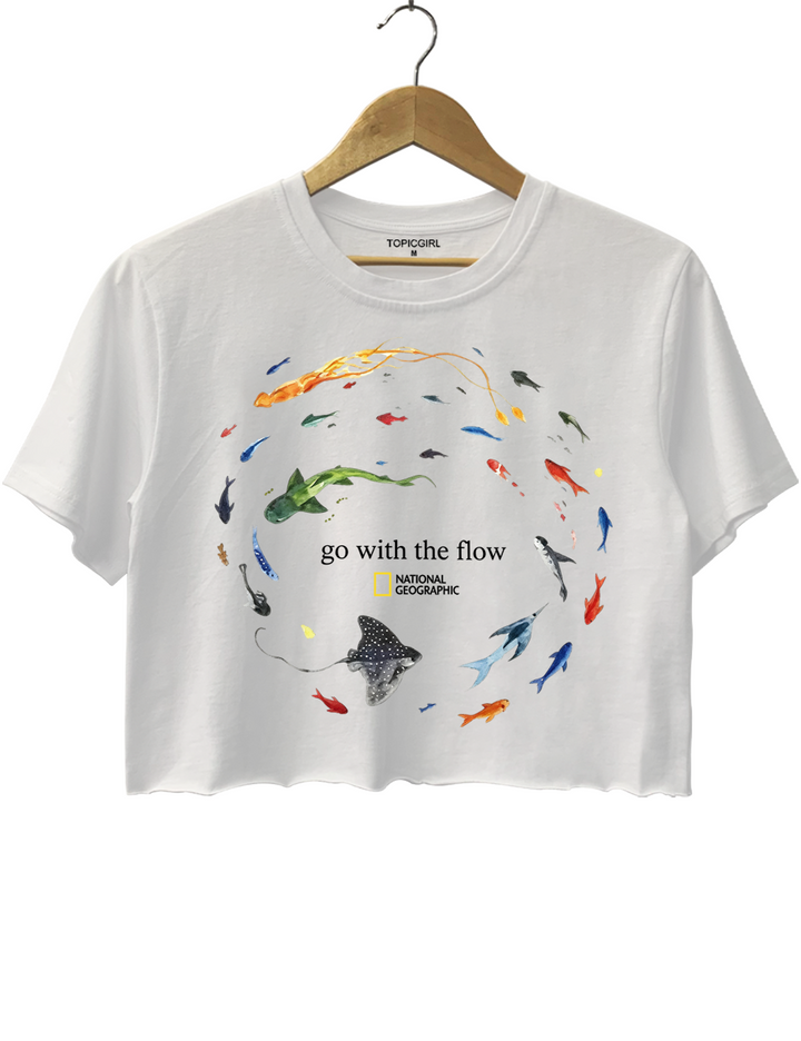 Marine Animals Go With The Flow Crop Top