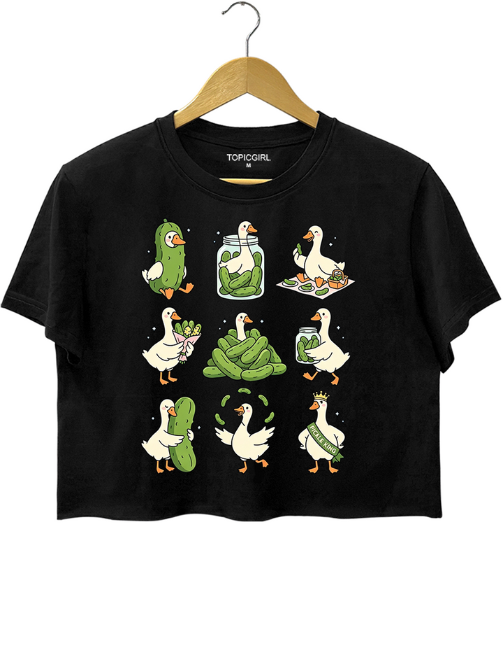 Pickle Lover Silly Goose Crop Top