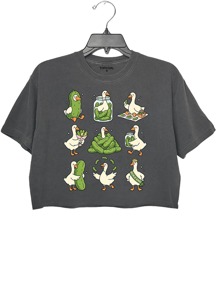 Pickle Lover Silly Goose Crop Top