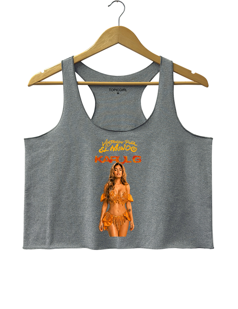 Karol G Viajando Por El Mundo Inspired Crop Tank Top