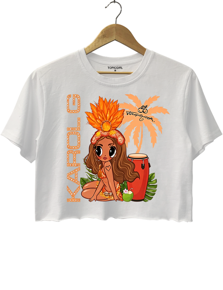 Tropicoqueta Latina Graphic Crop Top