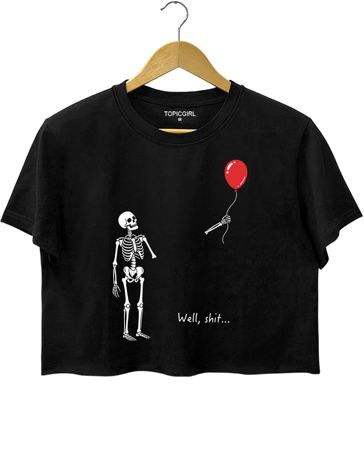 Skeleton Lost Balloon Crop Top