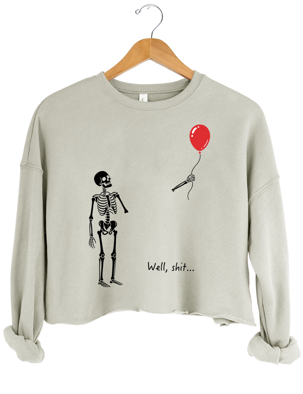 Skeleton Lost Balloon Crop Sweatshirt