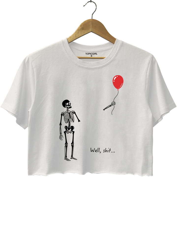 Skeleton Lost Balloon Crop Top
