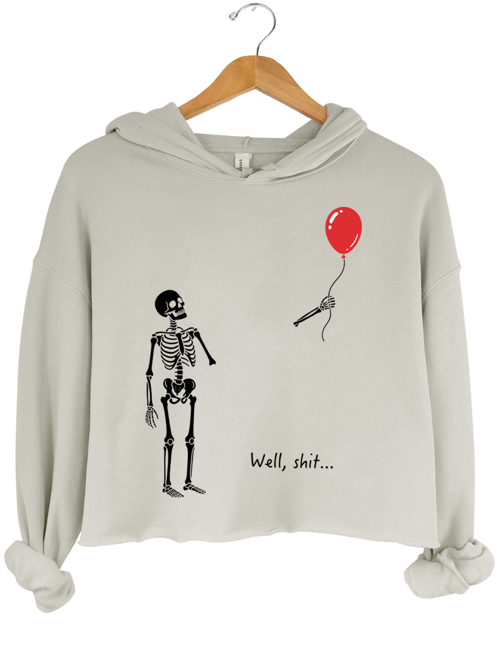 Skeleton Lost Balloon Crop Hoodie