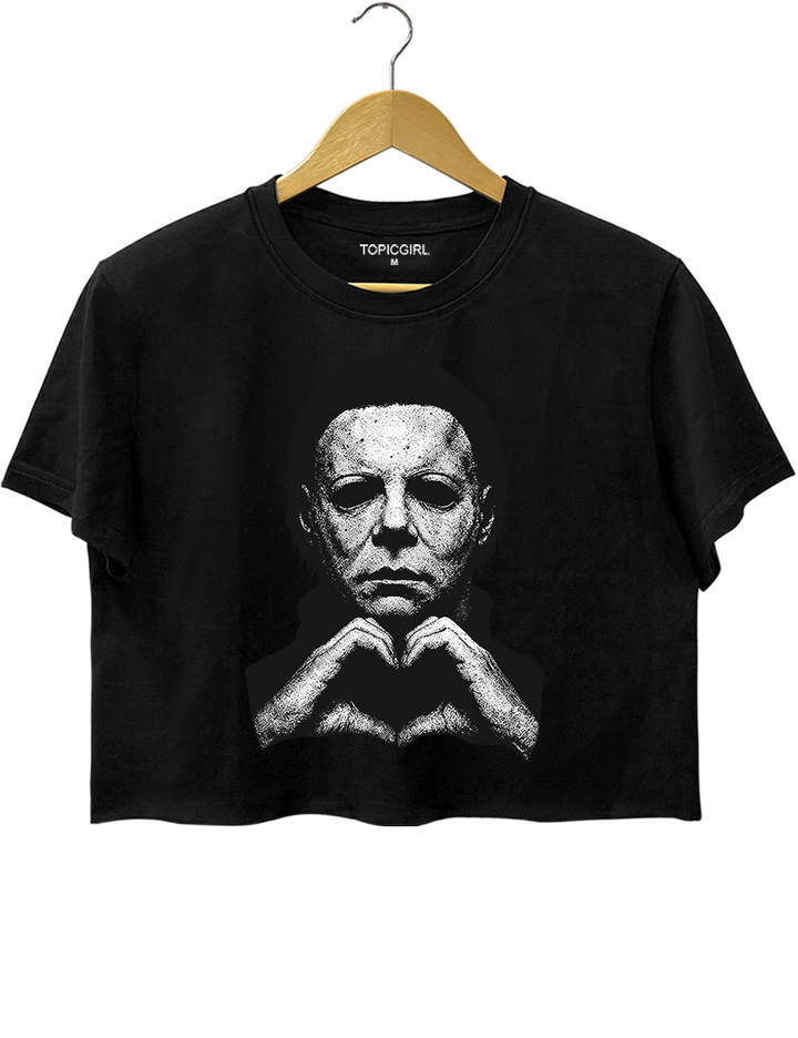 Michael Heart Hands Horror Movie Crop Top