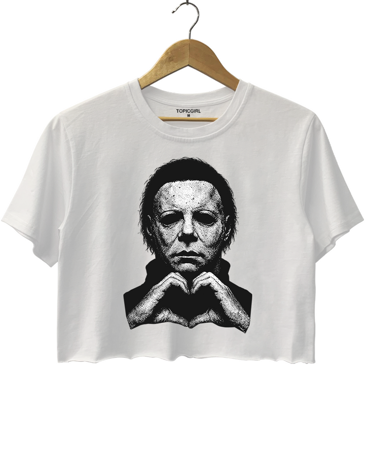 Michael Heart Hands Horror Movie Crop Top