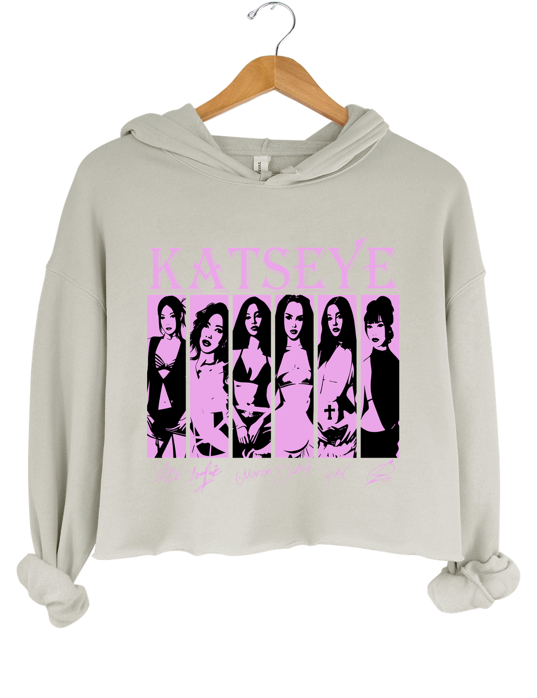 Katseye Girls Crop Hoodie - Gray