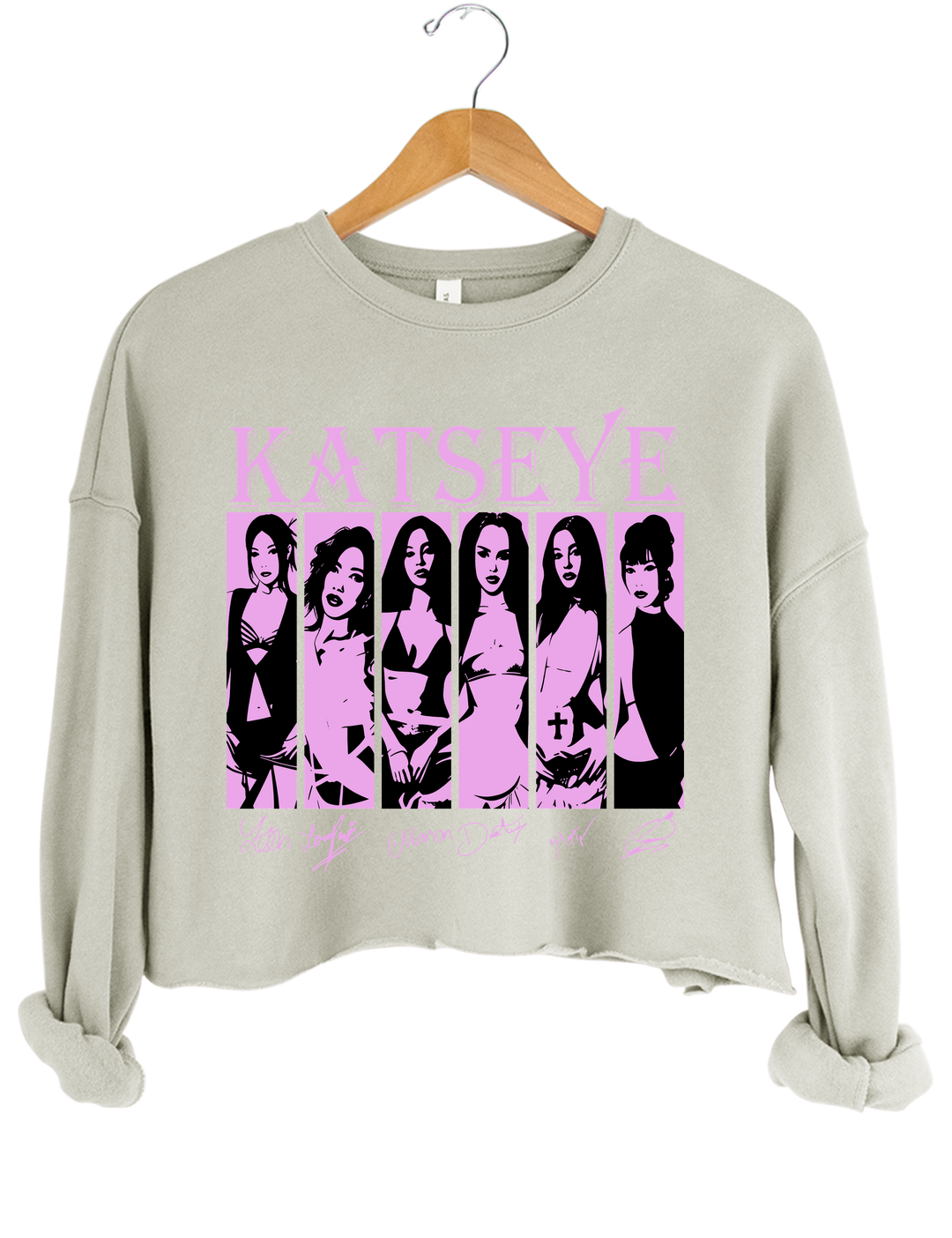 Katseye Girls Crop Sweatshirt - Gray