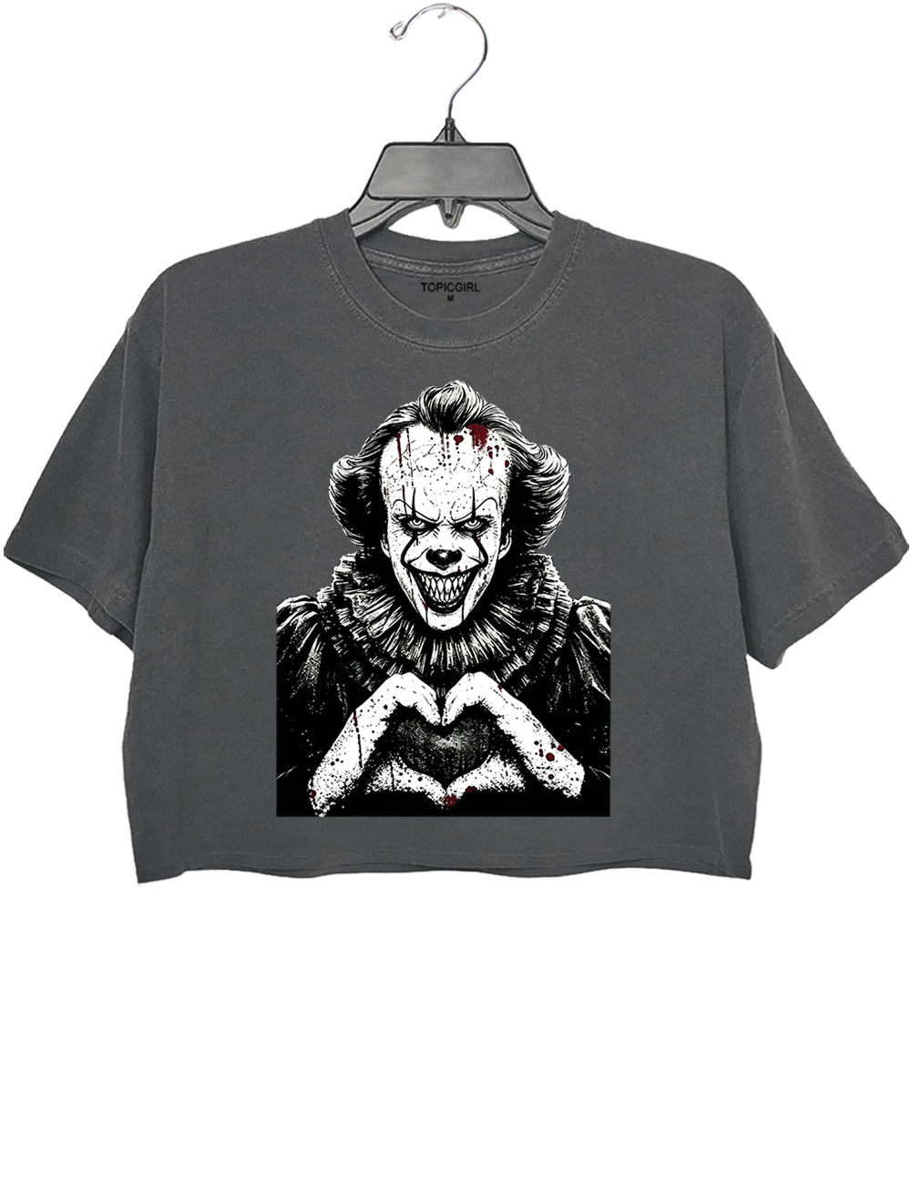 Halloween Characters Heart Hands Pennywise Crop Top
