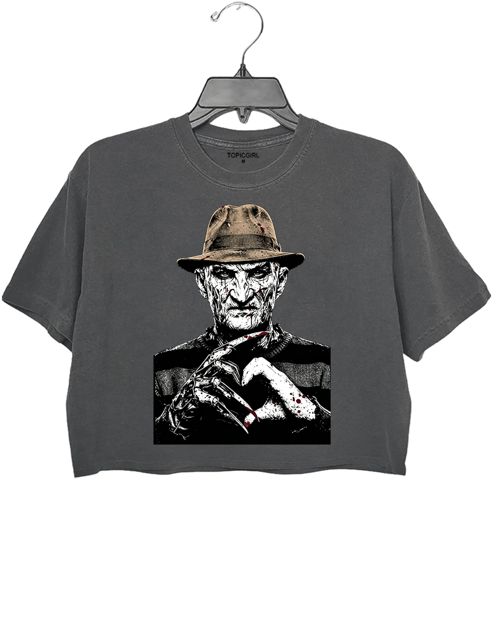 Halloween Characters Heart Hands Freddy Crop Top