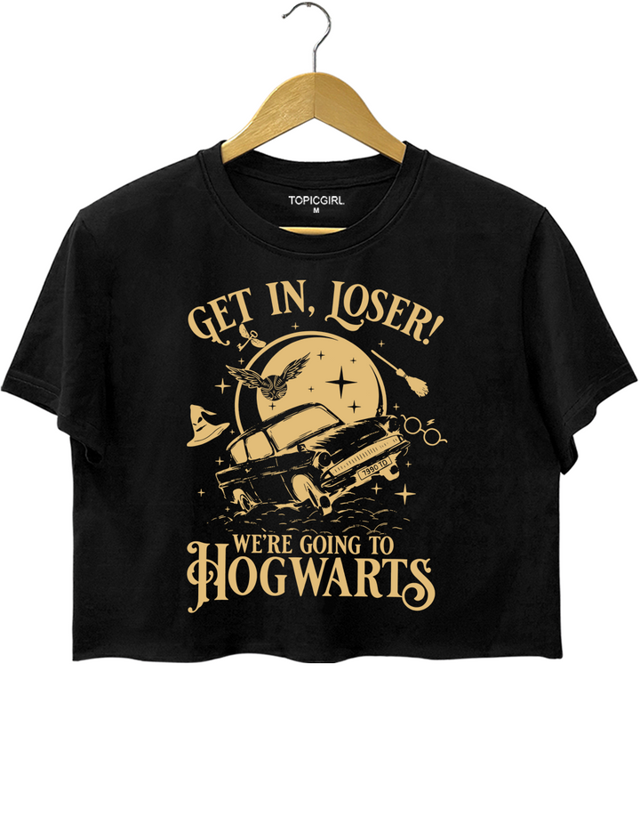 Get In Loser Wizard School Hogwarts Halloween Crop Top