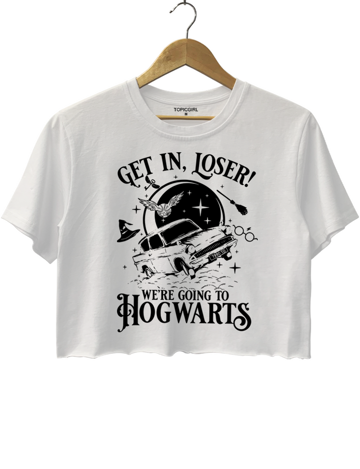 Get In Loser Wizard School Hogwarts Halloween Crop Top