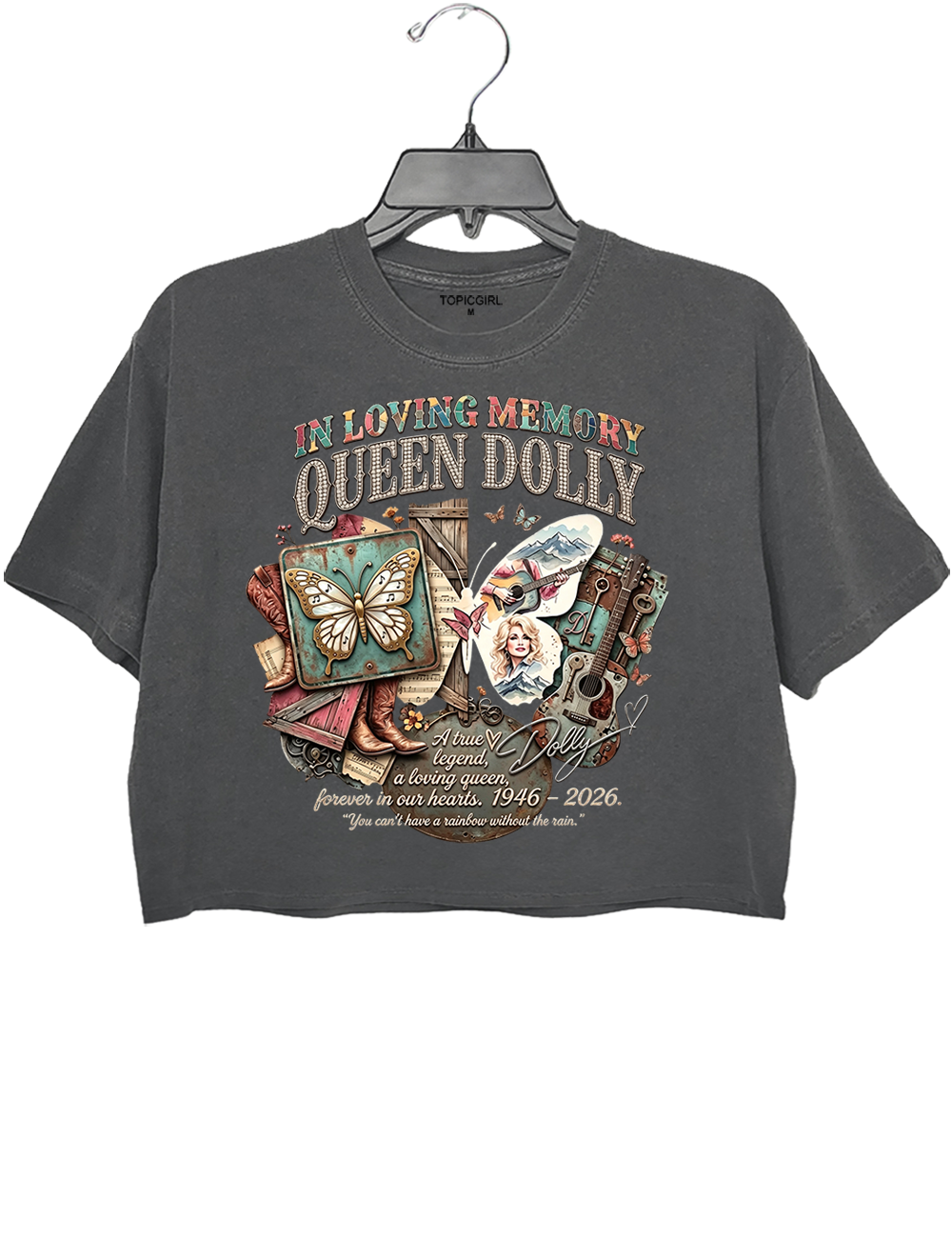 Dolly Parton Memorial Country Music Crop Top