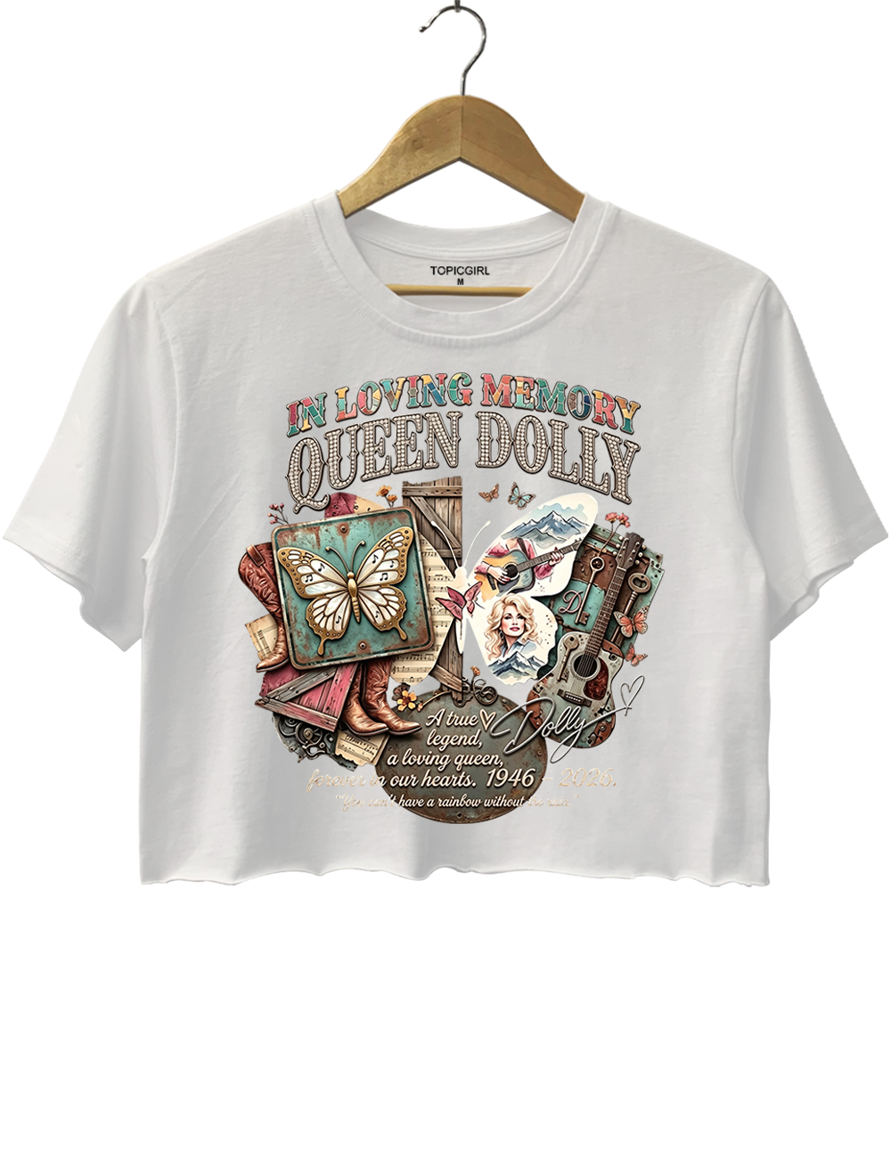 Dolly Parton Memorial Country Music Crop Top
