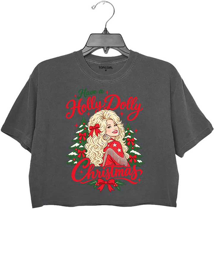 Have A Holly Dolly Christmas Crop Top