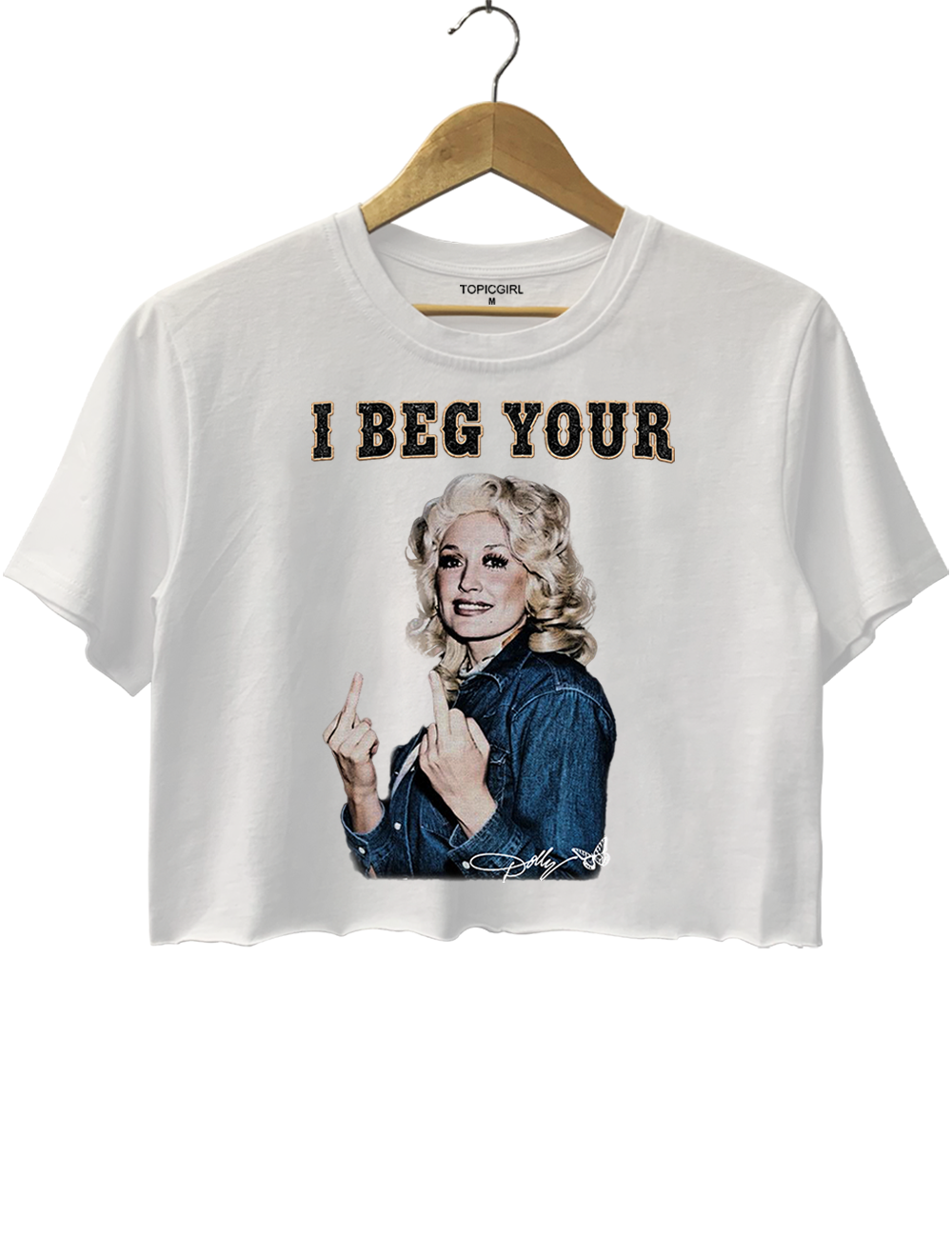 I Beg Your Parton Middle Finger Crop Top