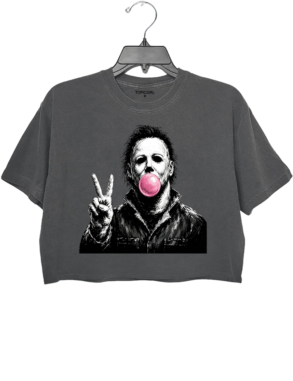 Retro Halloween Bubble Michael Crop Top
