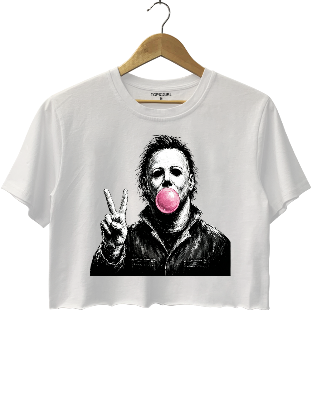 Retro Halloween Bubble Michael Crop Top
