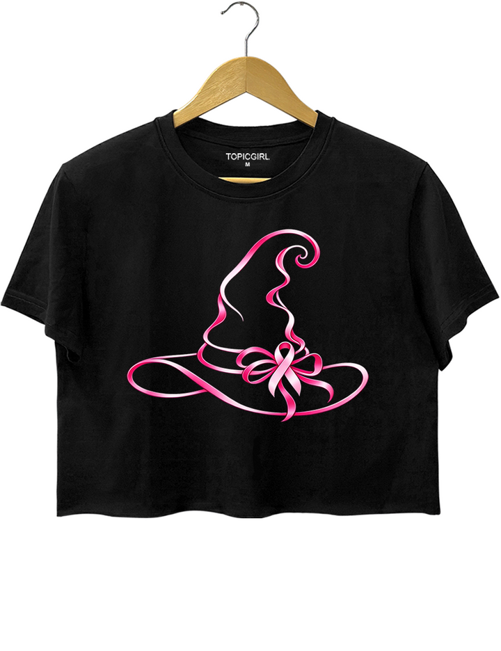 Breast Cancer Awareness Witch Hat Crop Top