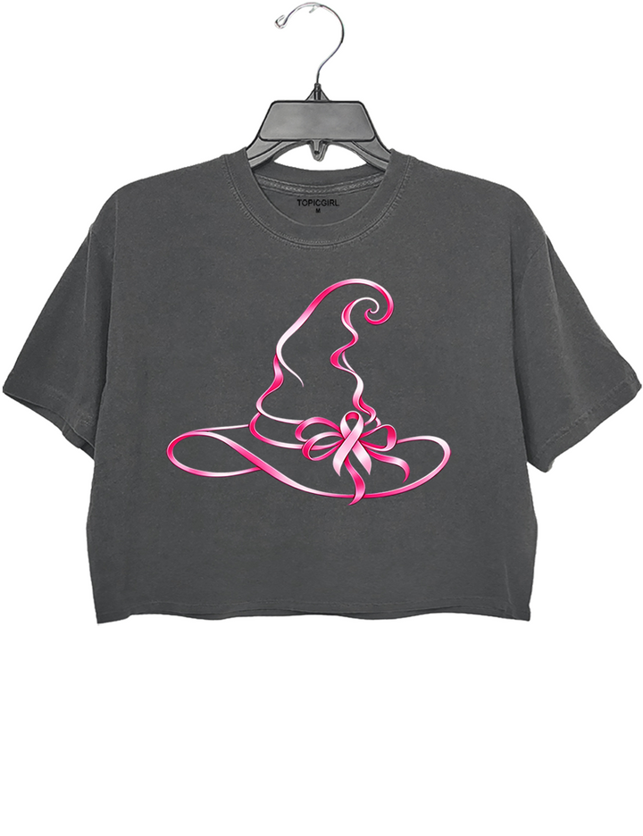 Breast Cancer Awareness Witch Hat Crop Top